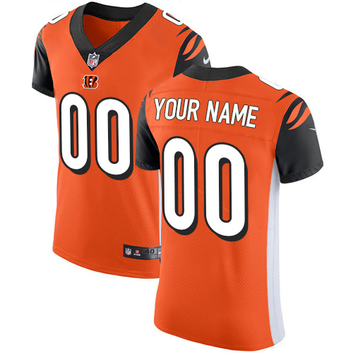 Men's Cincinnati Bengals Orange Alternate Vapor Untouchable Custom Elite NFL Stitched Jersey